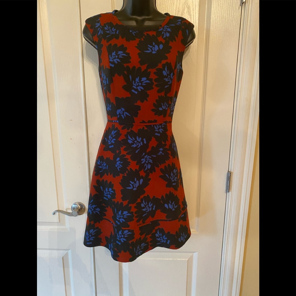 Jcrew Maroon/blue multi sleeves dress size 2